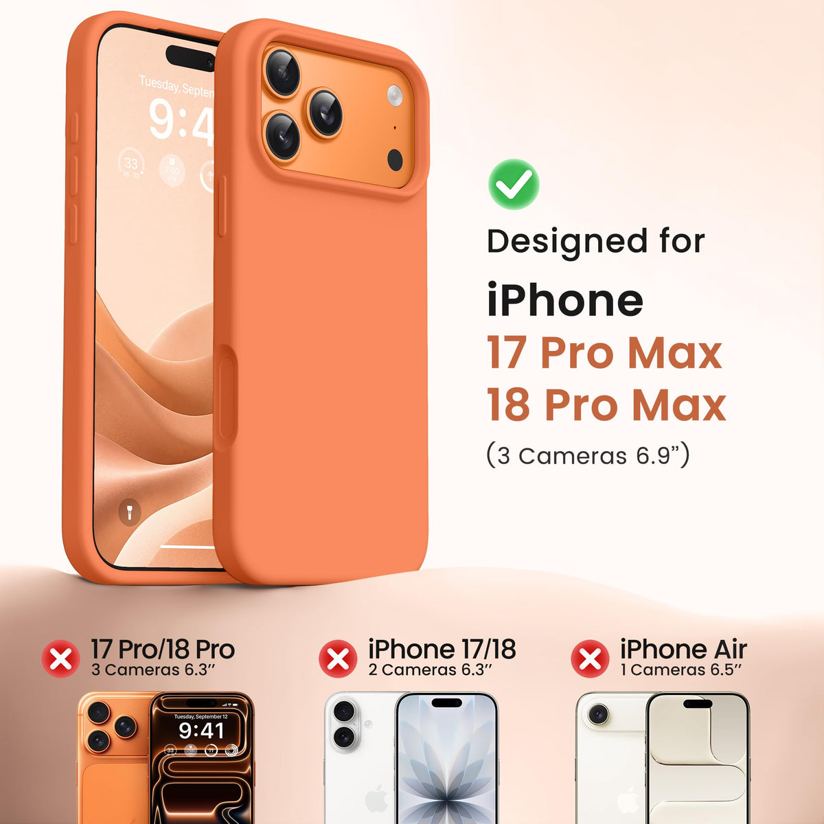 GONEZ for iPhone 18 Pro Max Case, Starry Orange
