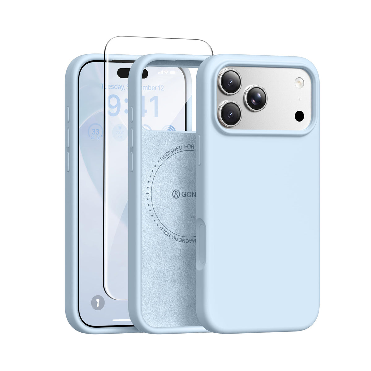 GONEZ Magnetic for iPhone 18 Pro Case/iPhone 17 Pro Case, Silicone Cover Blackcurrant