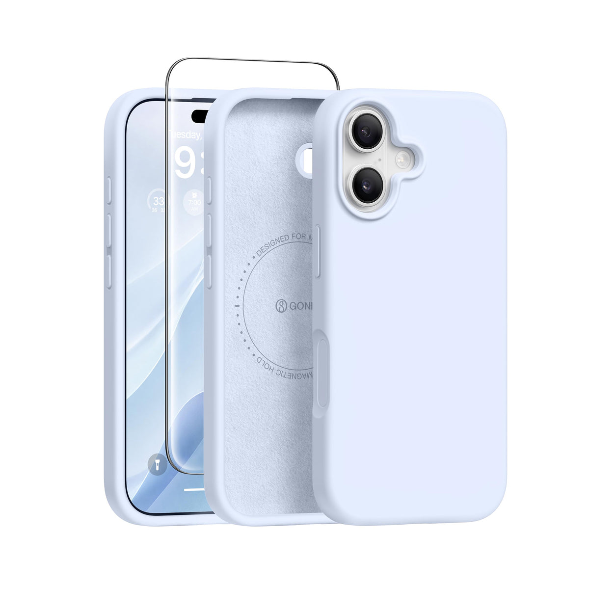 GONEZ Magnetic for iPhone 17 Case, Silicone Cover Stone