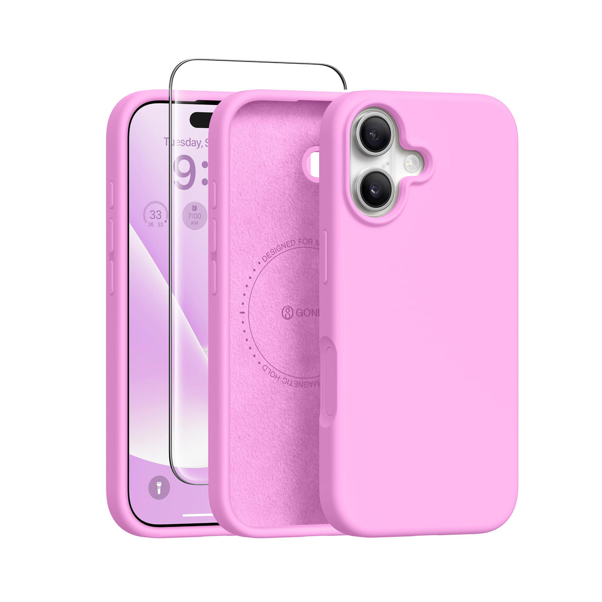 GONEZ Magnetic for iPhone 16 Case, Silicone Cover Buttercream Yellow