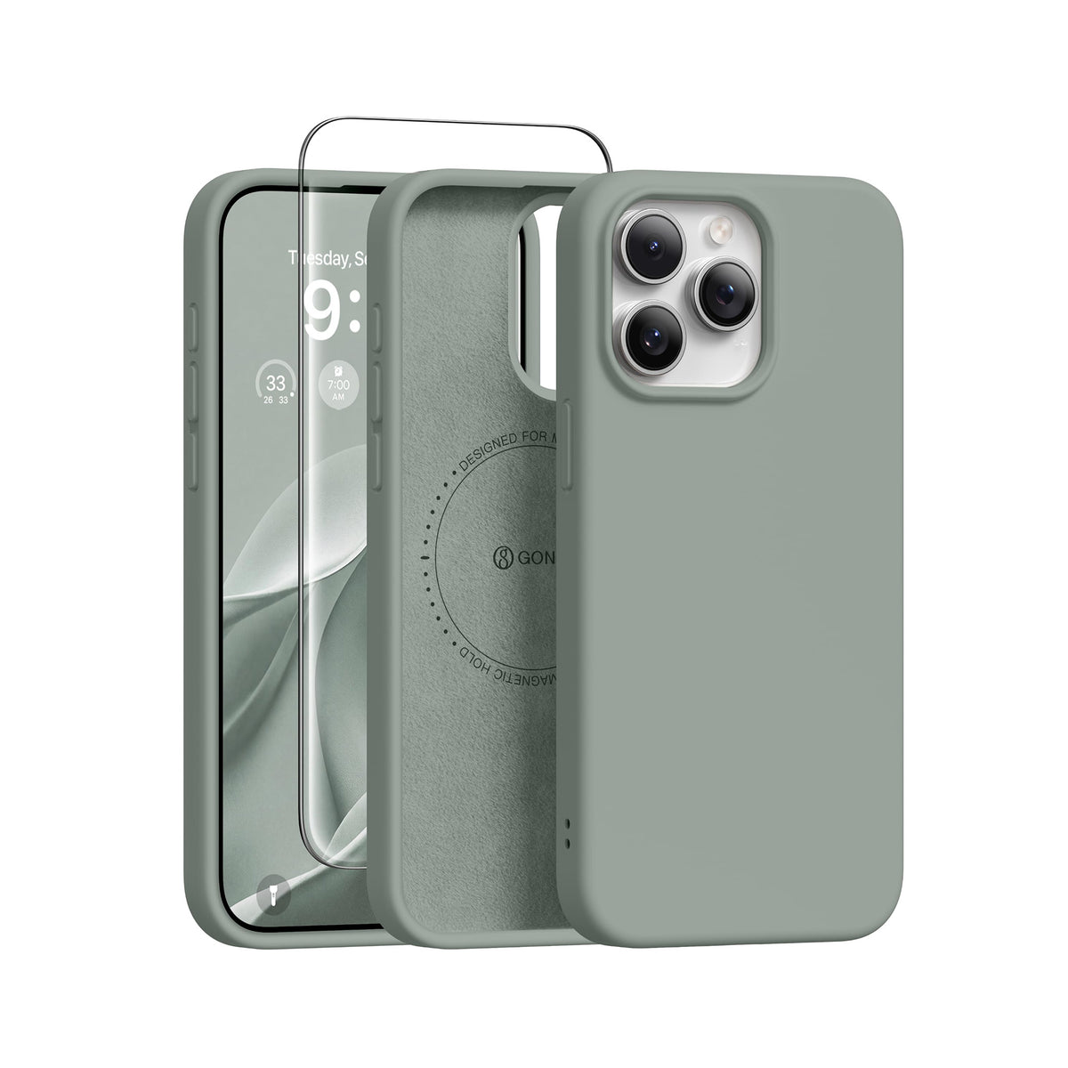 GONEZ Magnetic for iPhone 15 Pro Case, Silicone Cover Buttercream Yellow
