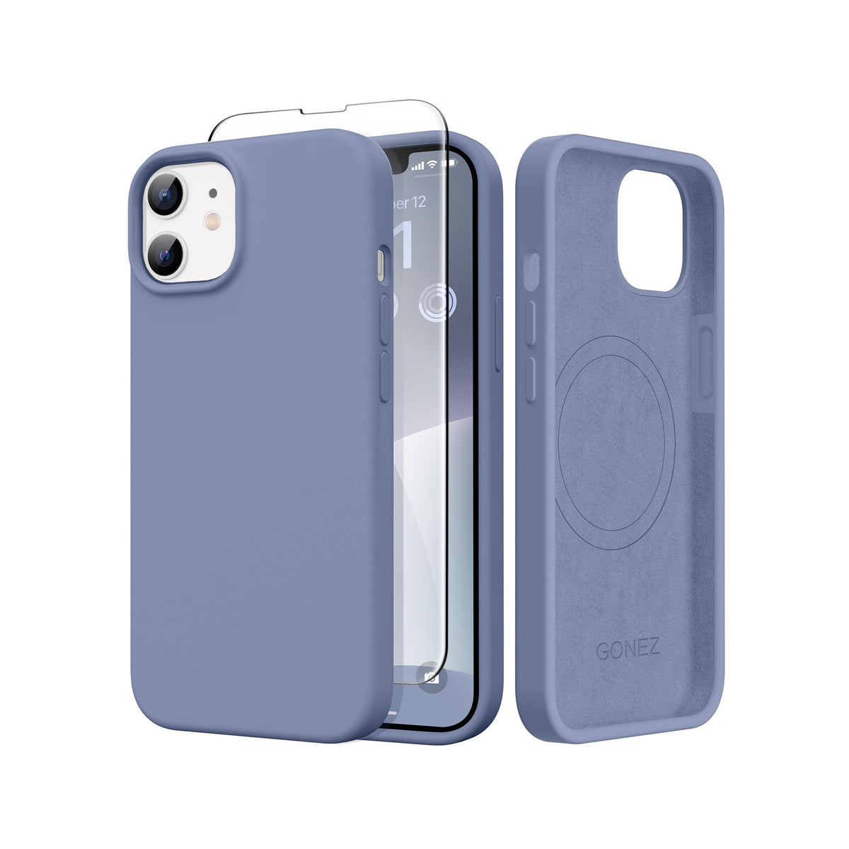 GONEZ Magnetic for iPhone 12/12 Pro Case, Silicone Cover Chalk Pink