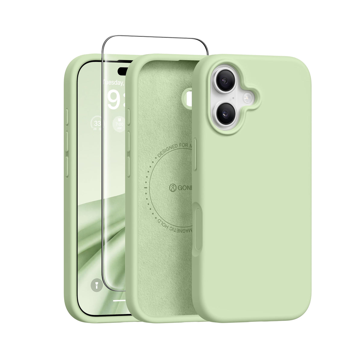 GONEZ Magnetic for iPhone 17 Case, Silicone Cover Peach Pink