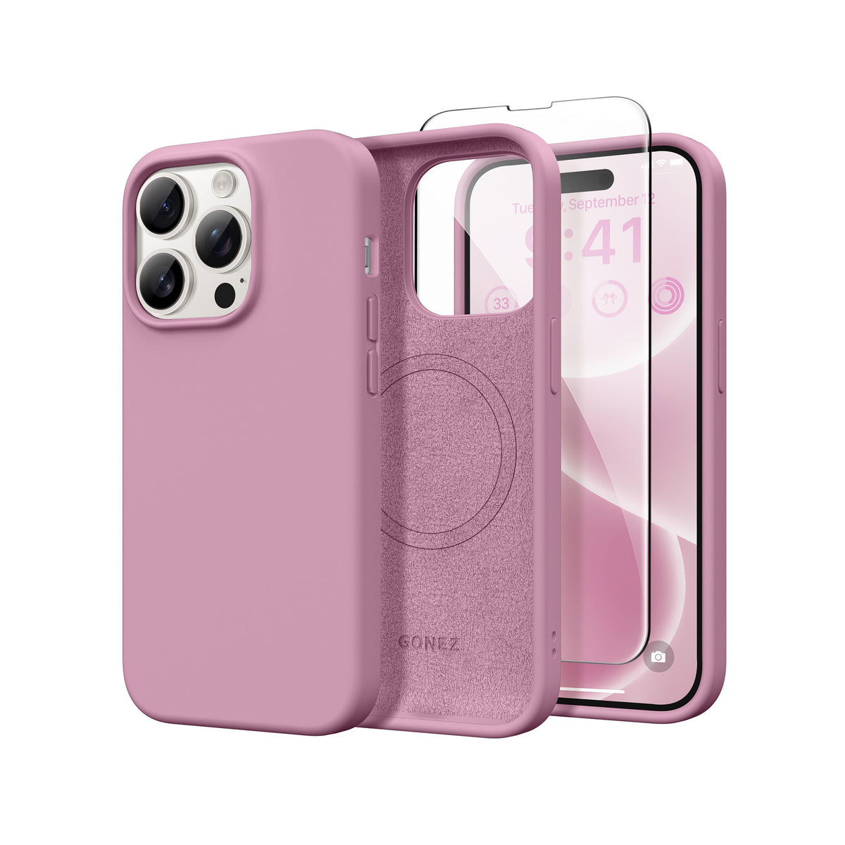 GONEZ Magnetic for iPhone 14 Pro Max Case, Silicone Cover Blackcurrant