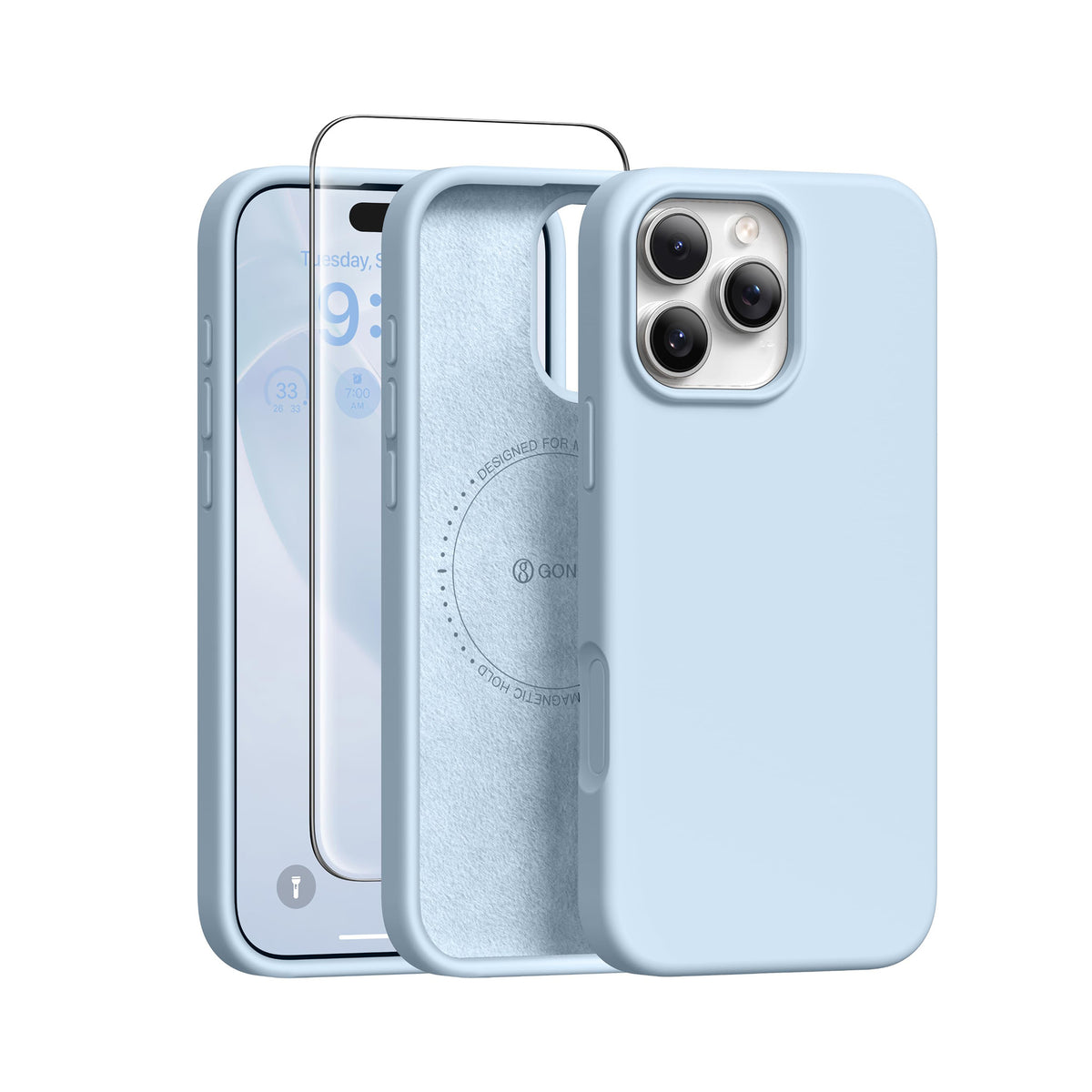 GONEZ Magnetic for iPhone 16 Pro Case, Silicone Cover Stone