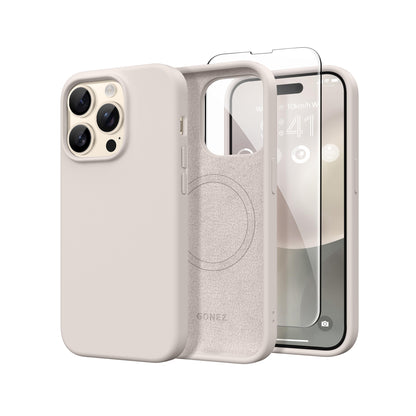 GONEZ Magnetic for iPhone 14 Pro Max Case, Silicone Cover Blackcurrant