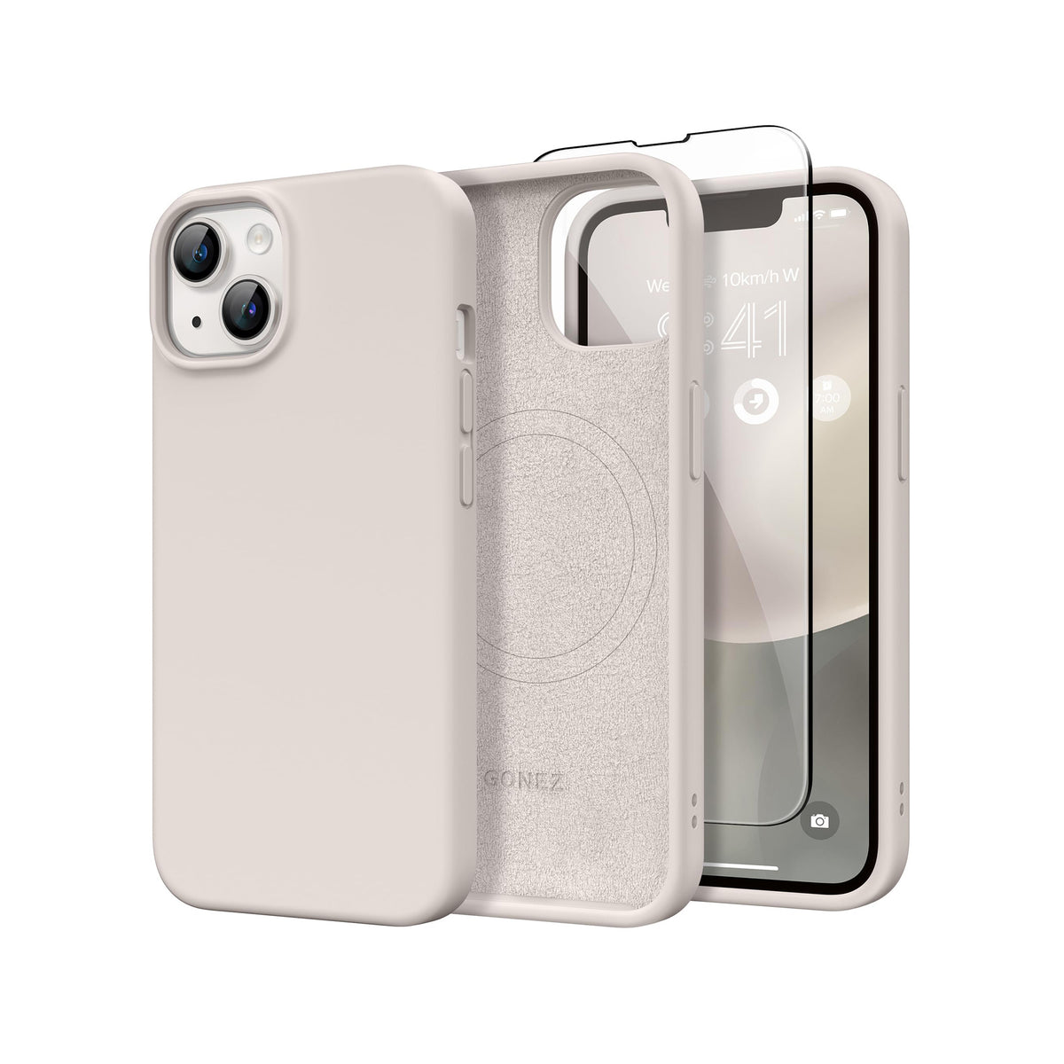 GONEZ Magnetic for iPhone 13/14 Case, Silicone Cover Stone