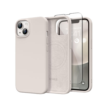 GONEZ Magnetic for iPhone 13/14 Case, Silicone Cover Stone