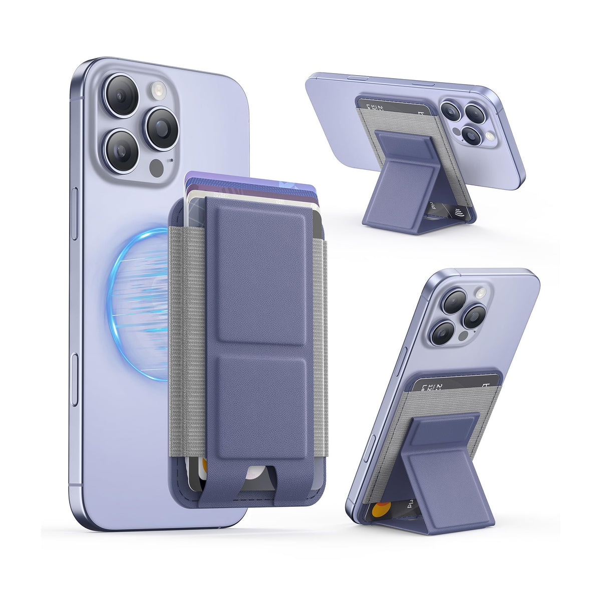 GONEZ for MagSafe Wallet with Stand,Lavender Gray