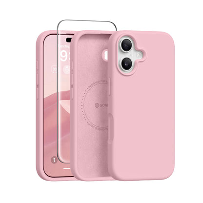 GONEZ Magnetic for iPhone 17 Case, Silicone Cover Peach Pink
