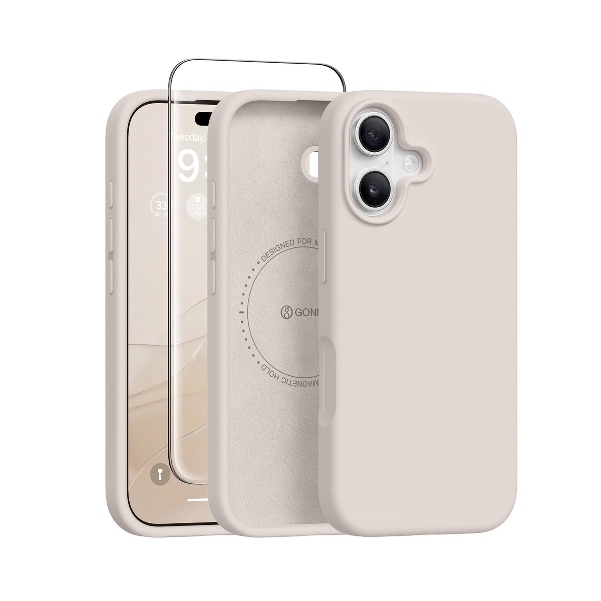GONEZ Magnetic for iPhone 17 Case, Silicone Cover Stone