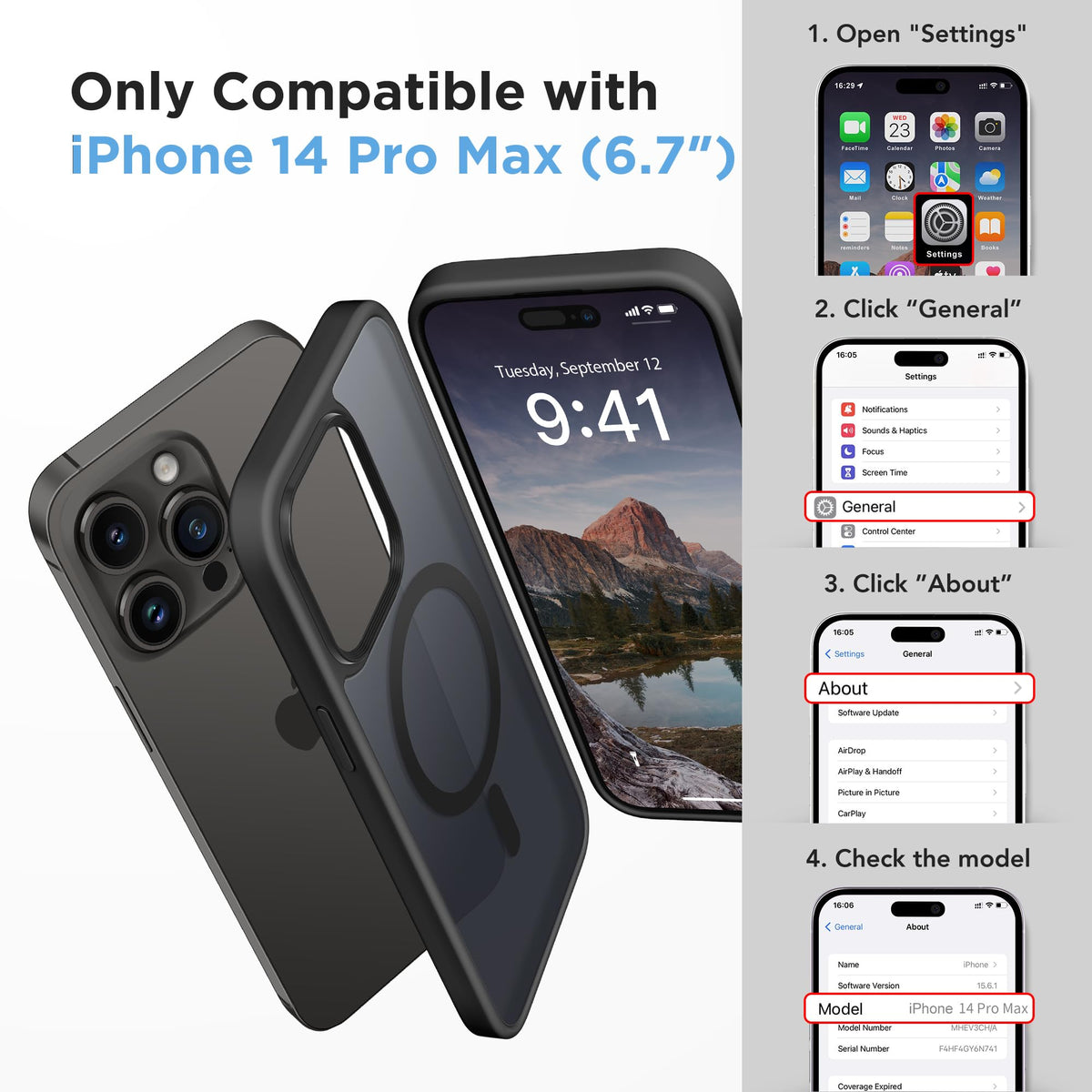 GONEZ Magnetic for iPhone 14 Pro Max Case,Compatible with MagSafe