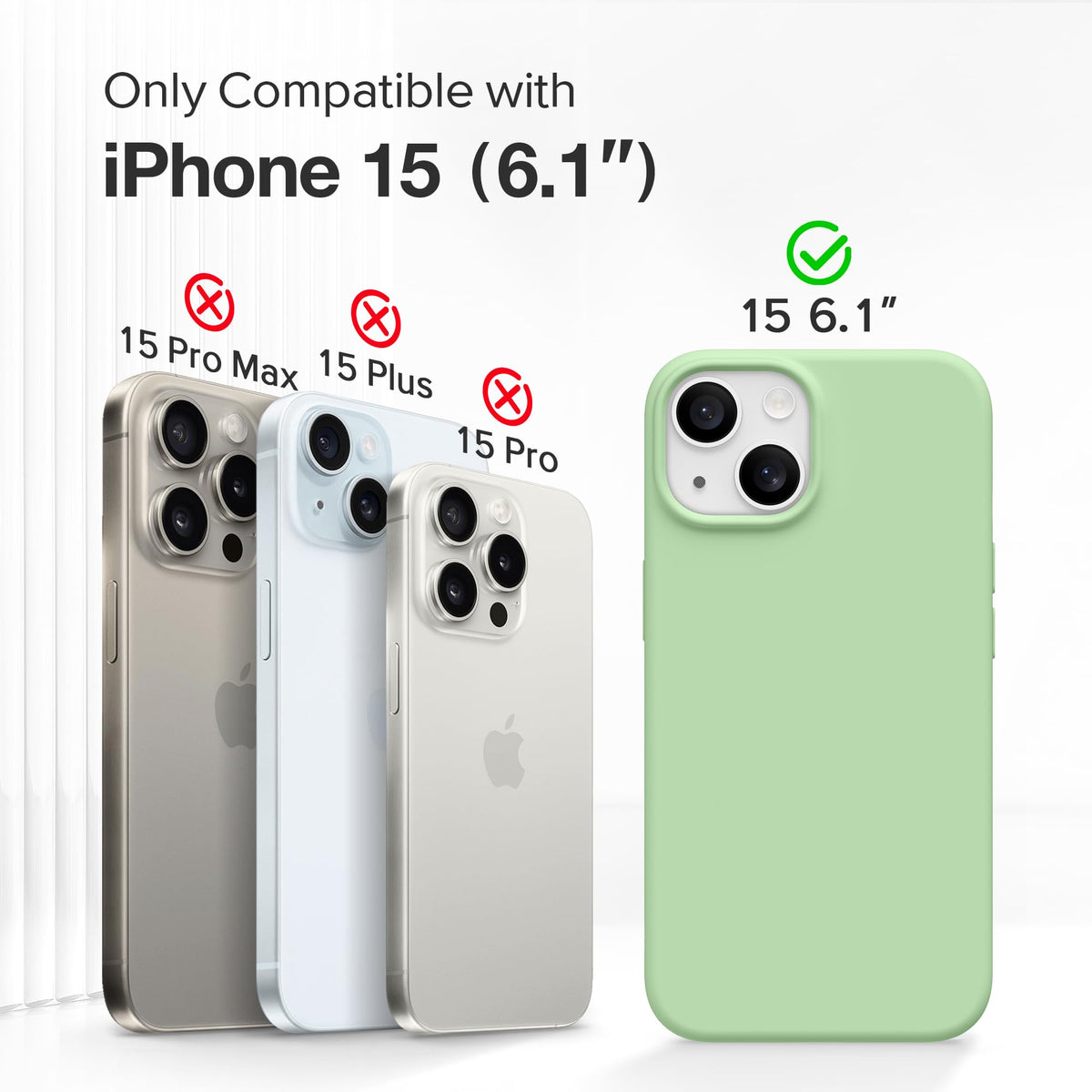GONEZ for iPhone 15 Case, Liquid Silicone Case