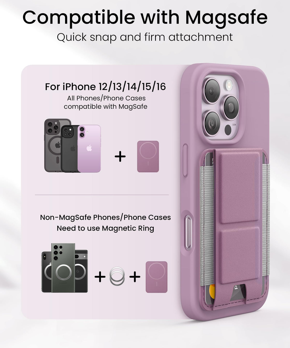 GONEZ for MagSafe Wallet with Stand, Blackcurrant