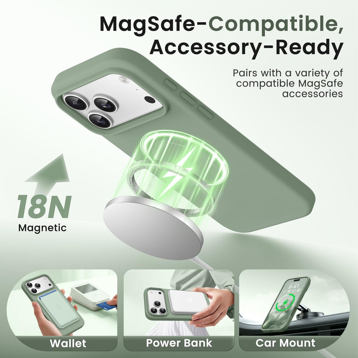 GONEZ for iPhone 18 Pro Case, Light Green