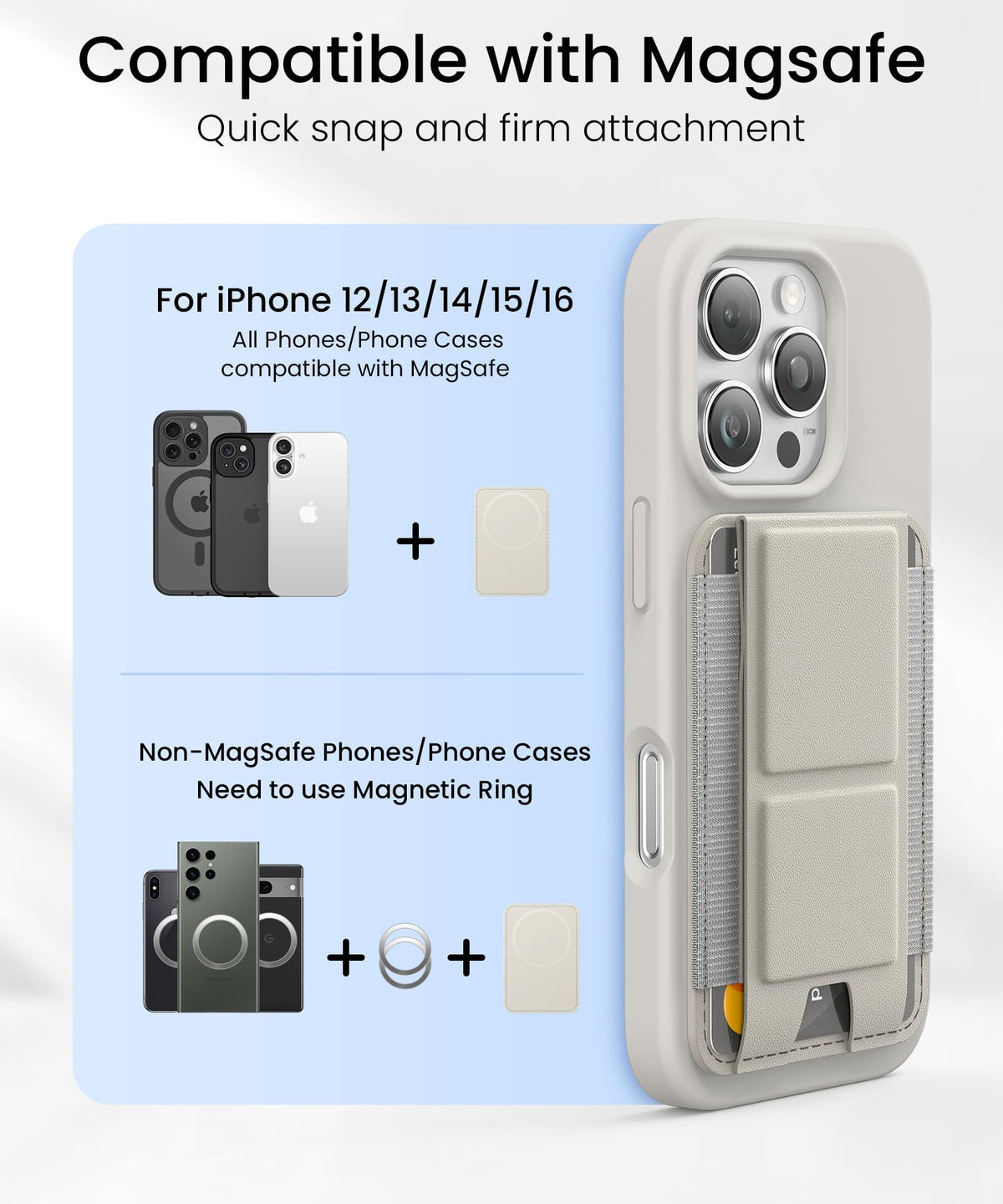 GONEZ for MagSafe Wallet with Stand, Stone