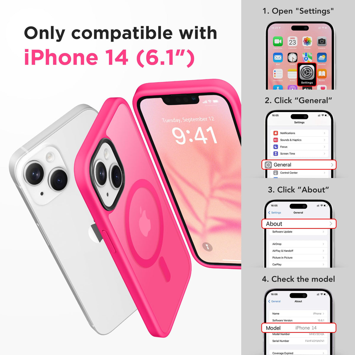 GONEZ Magnetic for iPhone 14 Case,Compatible with MagSafe