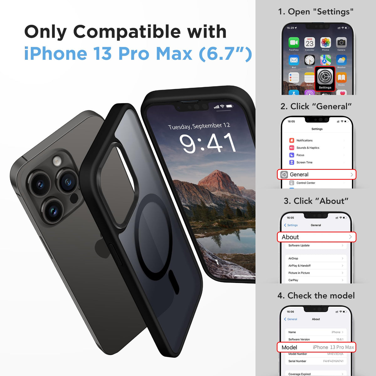 GONEZ Magnetic for iPhone 13 Pro Max Case,Compatible with MagSafe