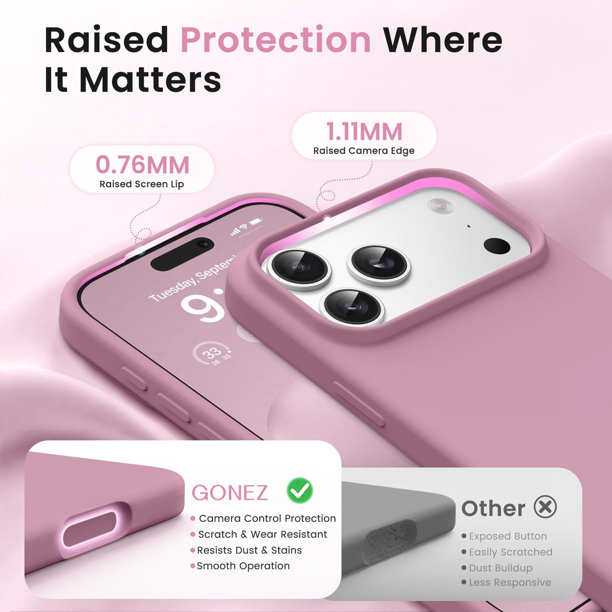 GONEZ Magnetic for iPhone 18 Pro Case/iPhone 17 Pro Case, Silicone Cover Blackcurrant