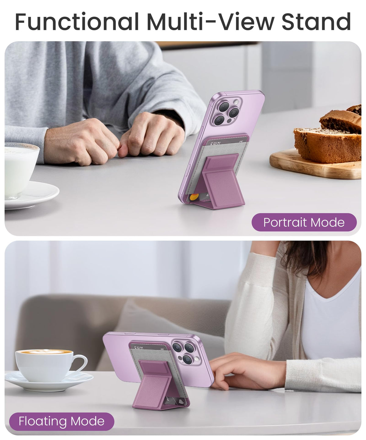 GONEZ for MagSafe Wallet with Stand, Blackcurrant