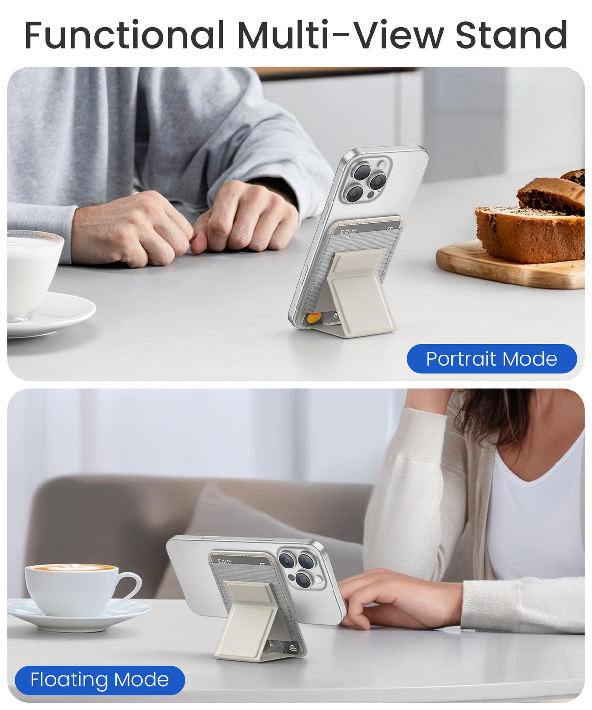 GONEZ for MagSafe Wallet with Stand, Stone