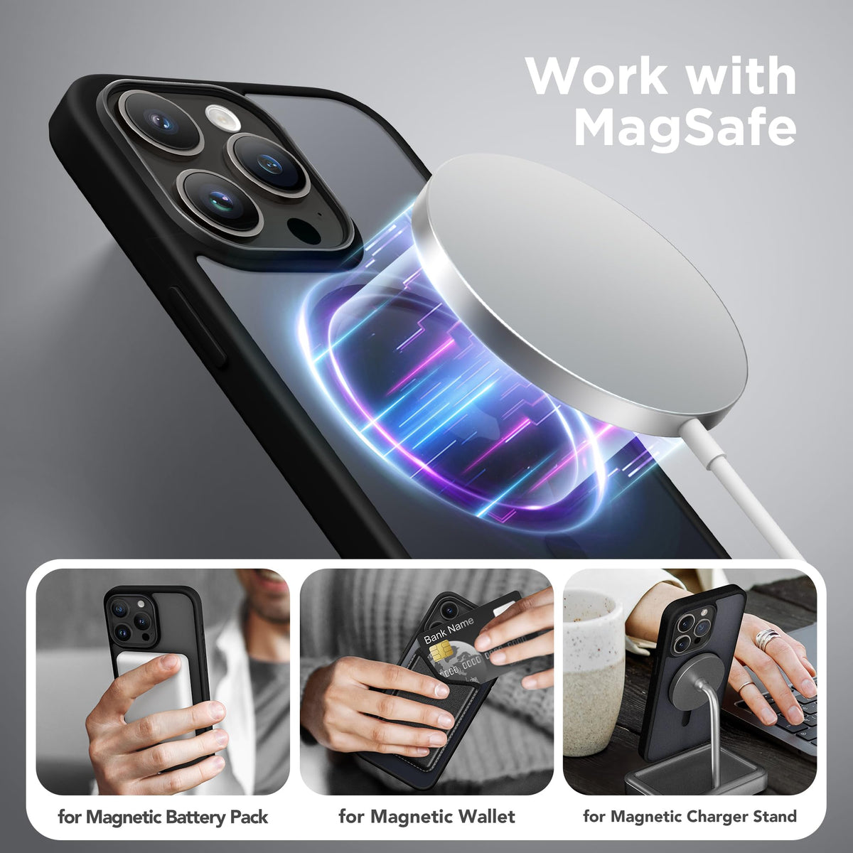 GONEZ Magnetic for iPhone 15 Pro Max Case,Compatible with MagSafe