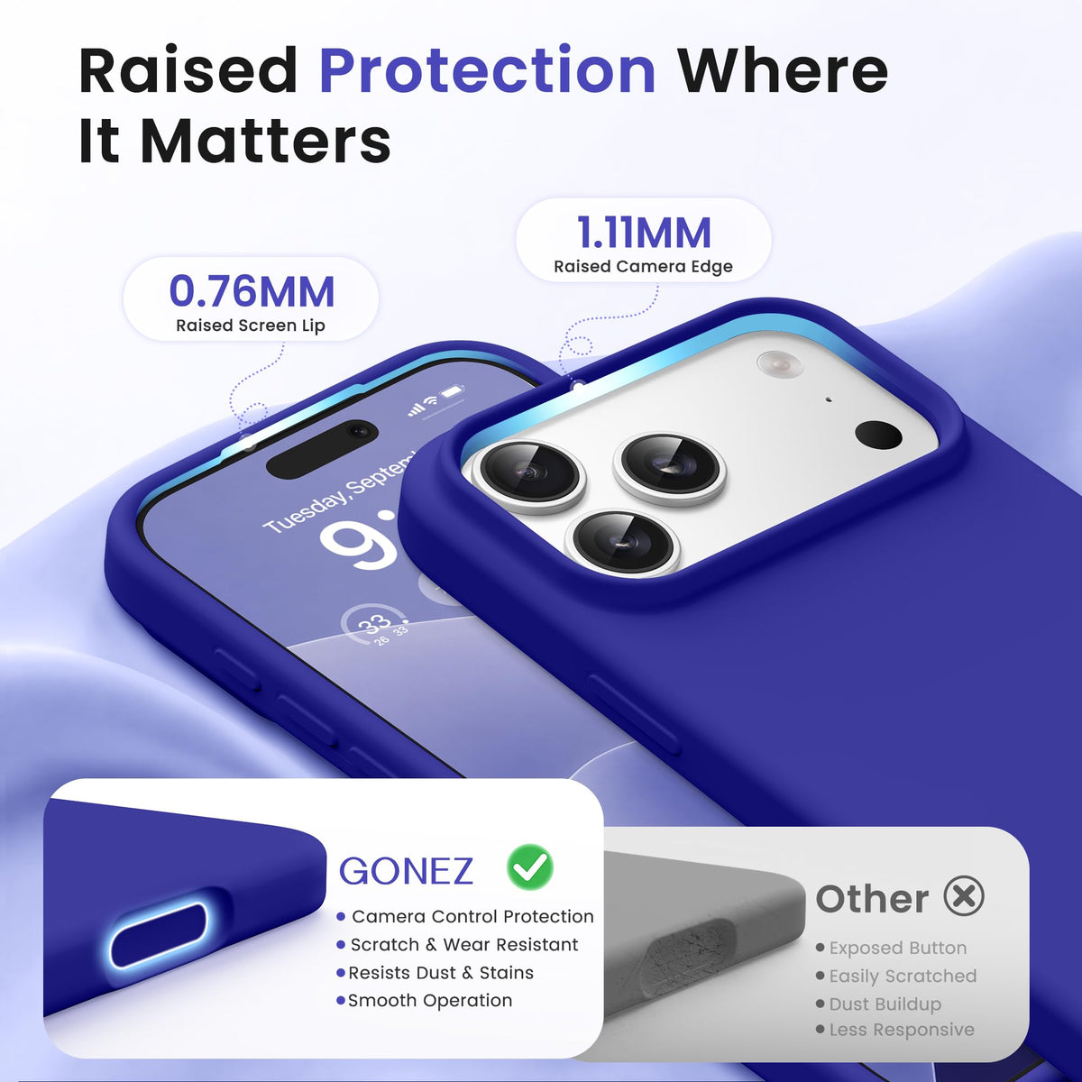 GONEZ for iPhone 18 Pro Max Case, Deep Blue