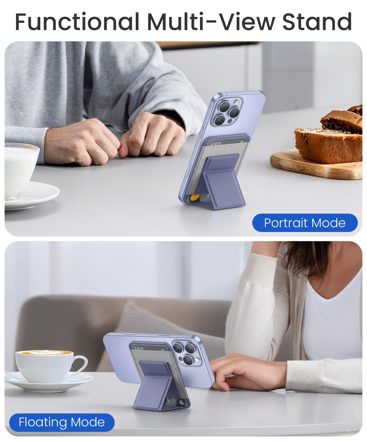 GONEZ for MagSafe Wallet with Stand,Lavender Gray