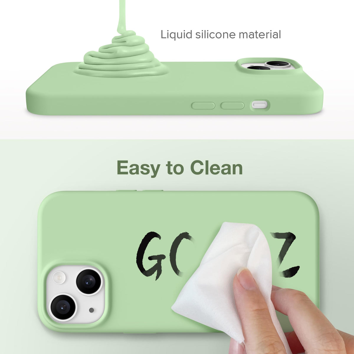 GONEZ for iPhone 15 Case, Liquid Silicone Case