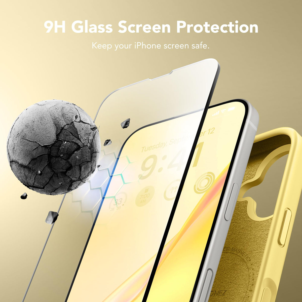 GONEZ Magnetic for iPhone 16 Case, Silicone Cover Buttercream Yellow
