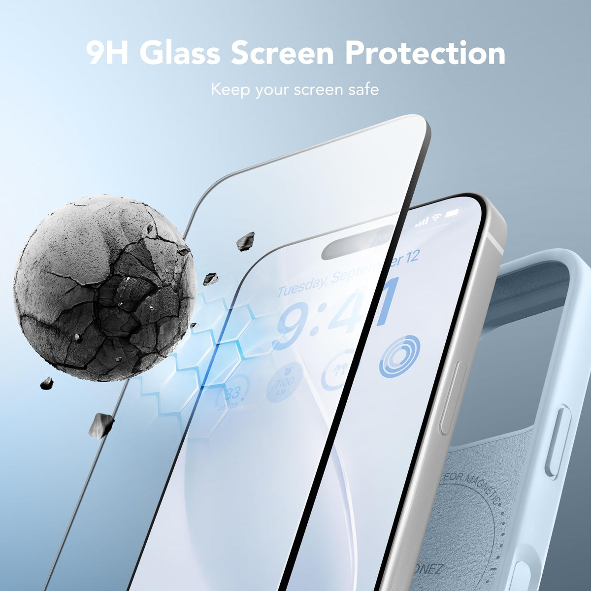 GONEZ Magnetic for iPhone 16 Pro Max Case, Silicone Cover Blue
