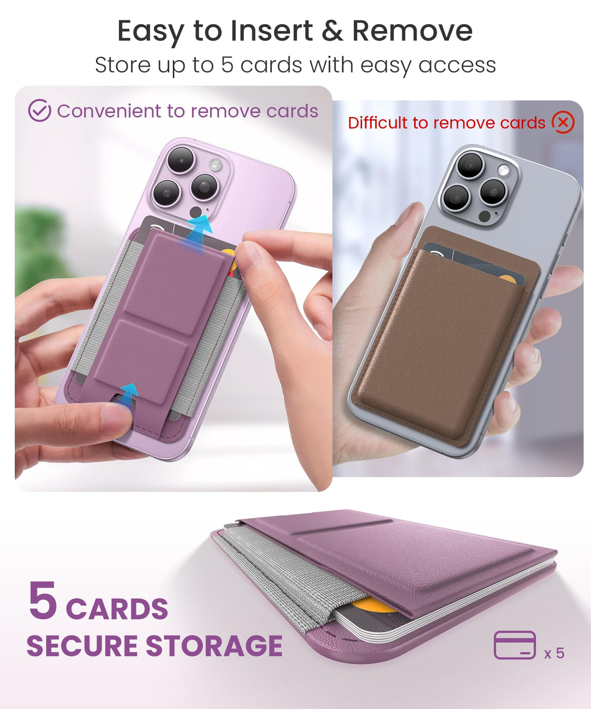 GONEZ for MagSafe Wallet with Stand, Blackcurrant