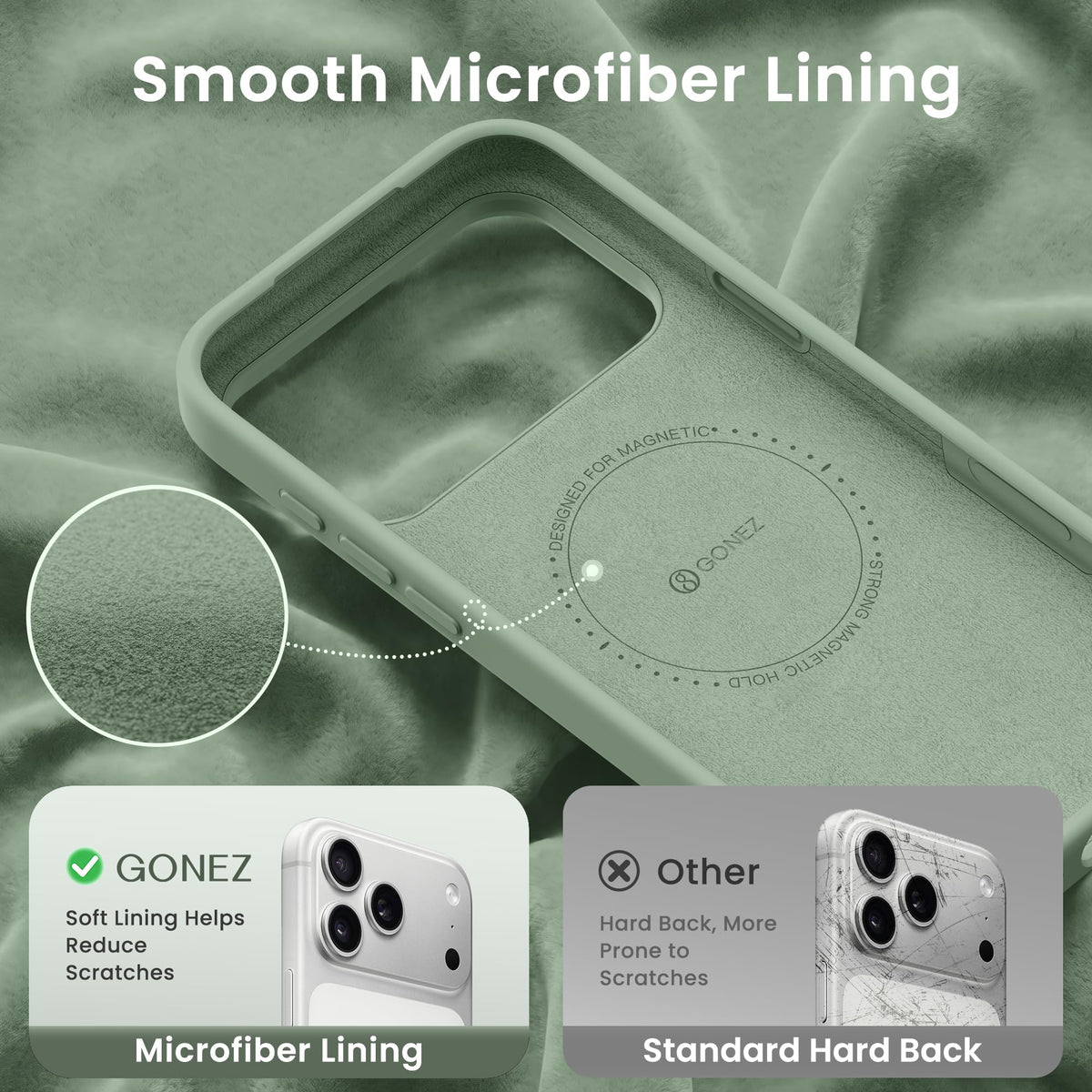 GONEZ for iPhone 18 Pro Case, Light Green