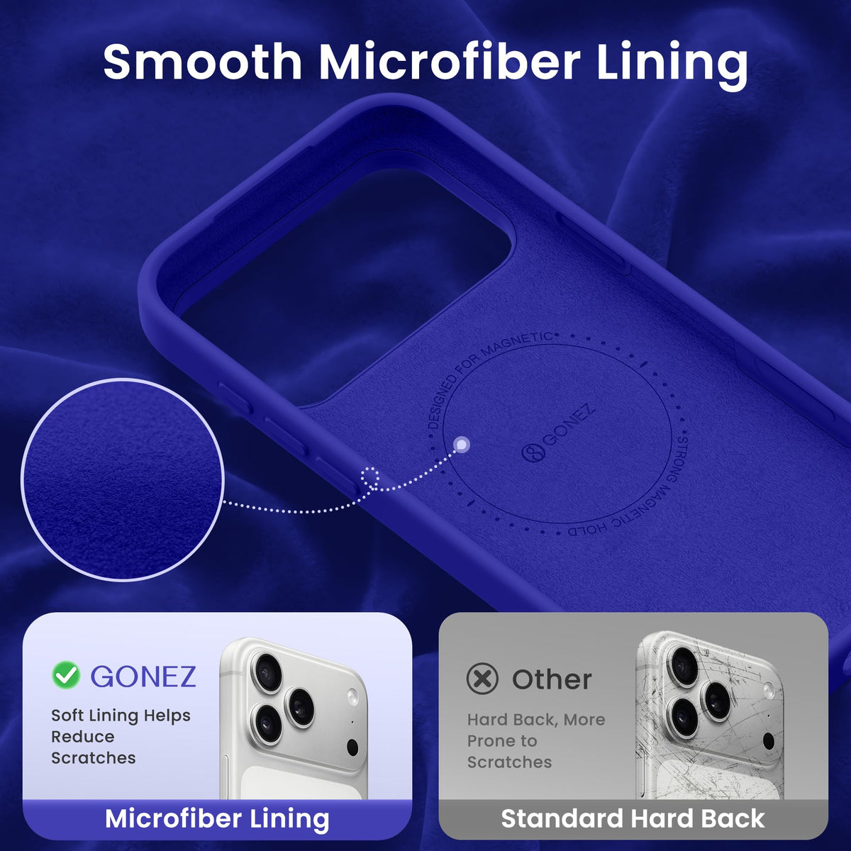 GONEZ for iPhone 18 Pro Max Case, Deep Blue