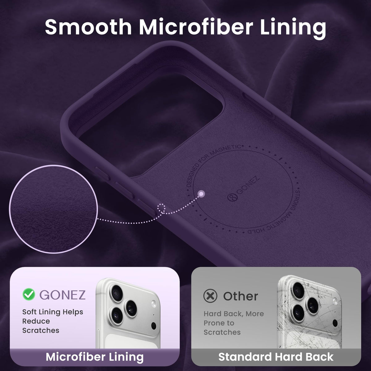 GONEZ for iPhone 18 Pro Case, Deep Purple
