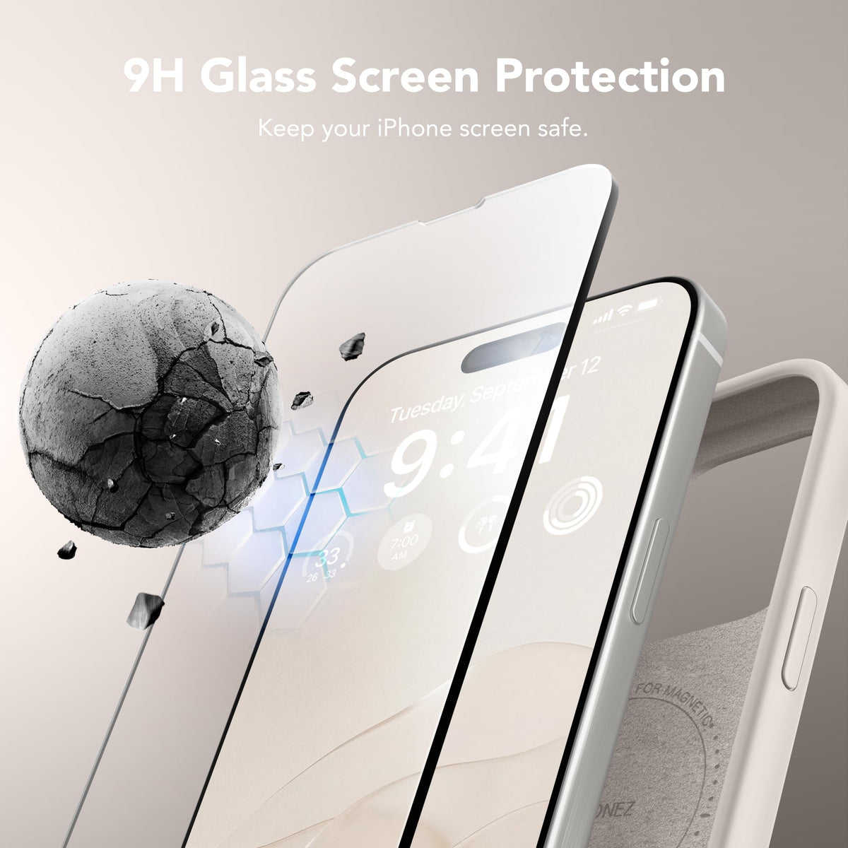 GONEZ Magnetic for iPhone 15 Pro Max Case, Silicone Cover Stone