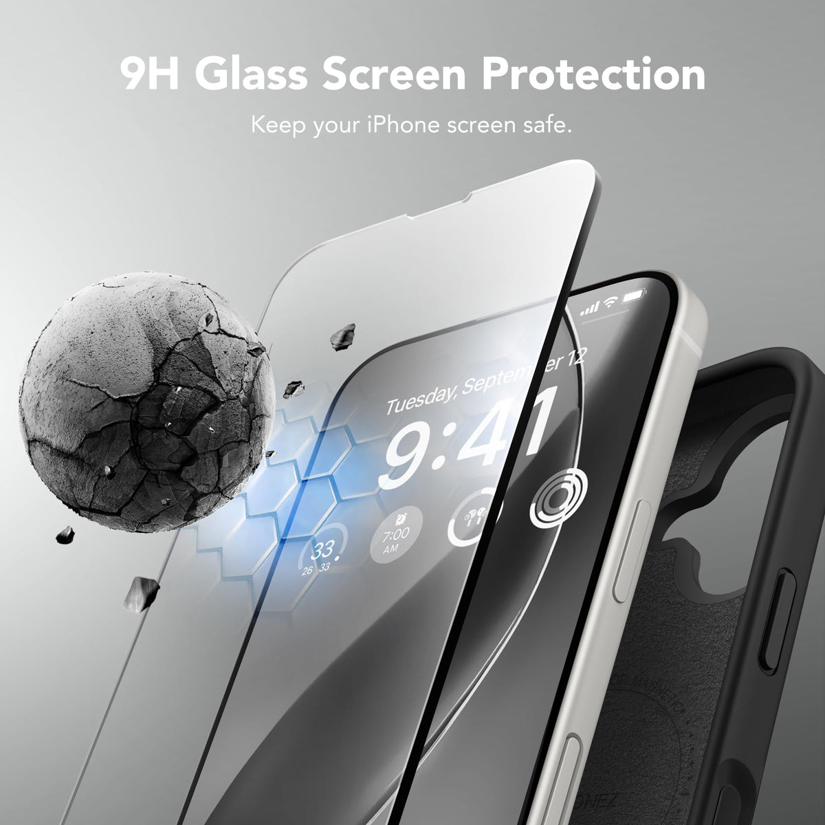 GONEZ Magnetic for iPhone 16 Case, Silicone Cover Black