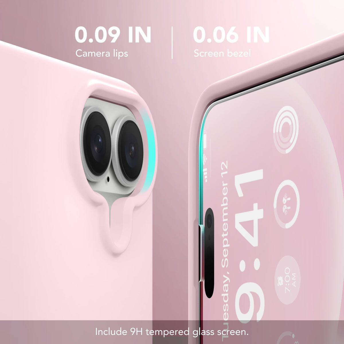 GONEZ Magnetic for iPhone 16 Case, Silicone Cover Chalk Pink