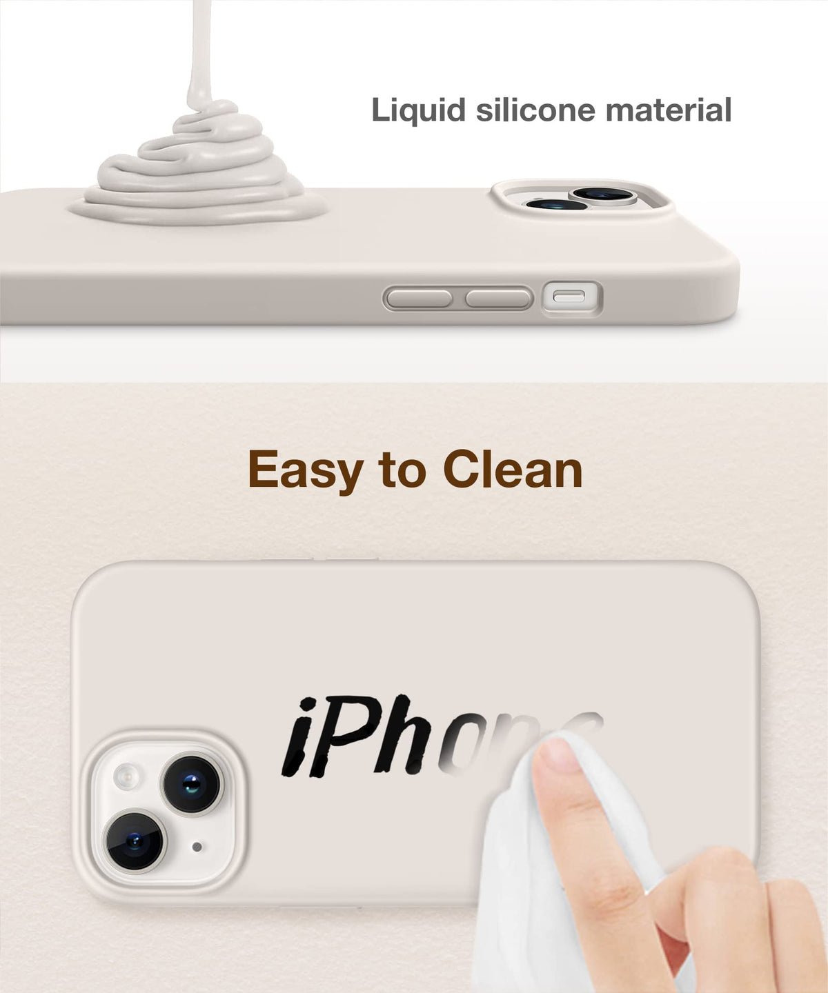 GONEZ Magnetic for iPhone 13/14 Case, Silicone Cover Stone