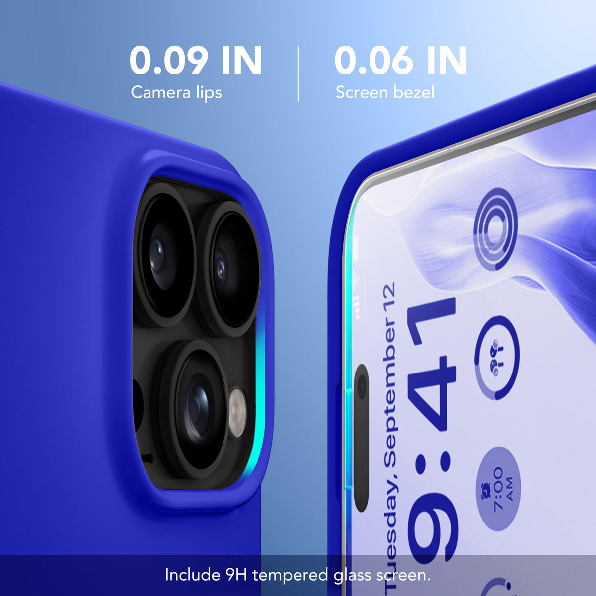 GONEZ Magnetic for iPhone 16 Pro Case, Silicone Cover Cobalt Blue