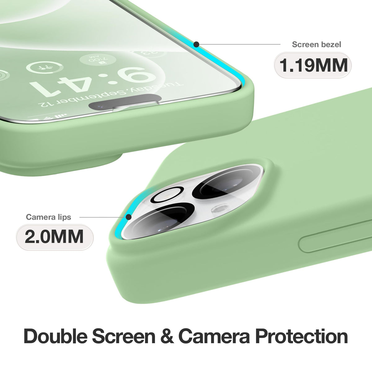 GONEZ for iPhone 15 Case, Liquid Silicone Case