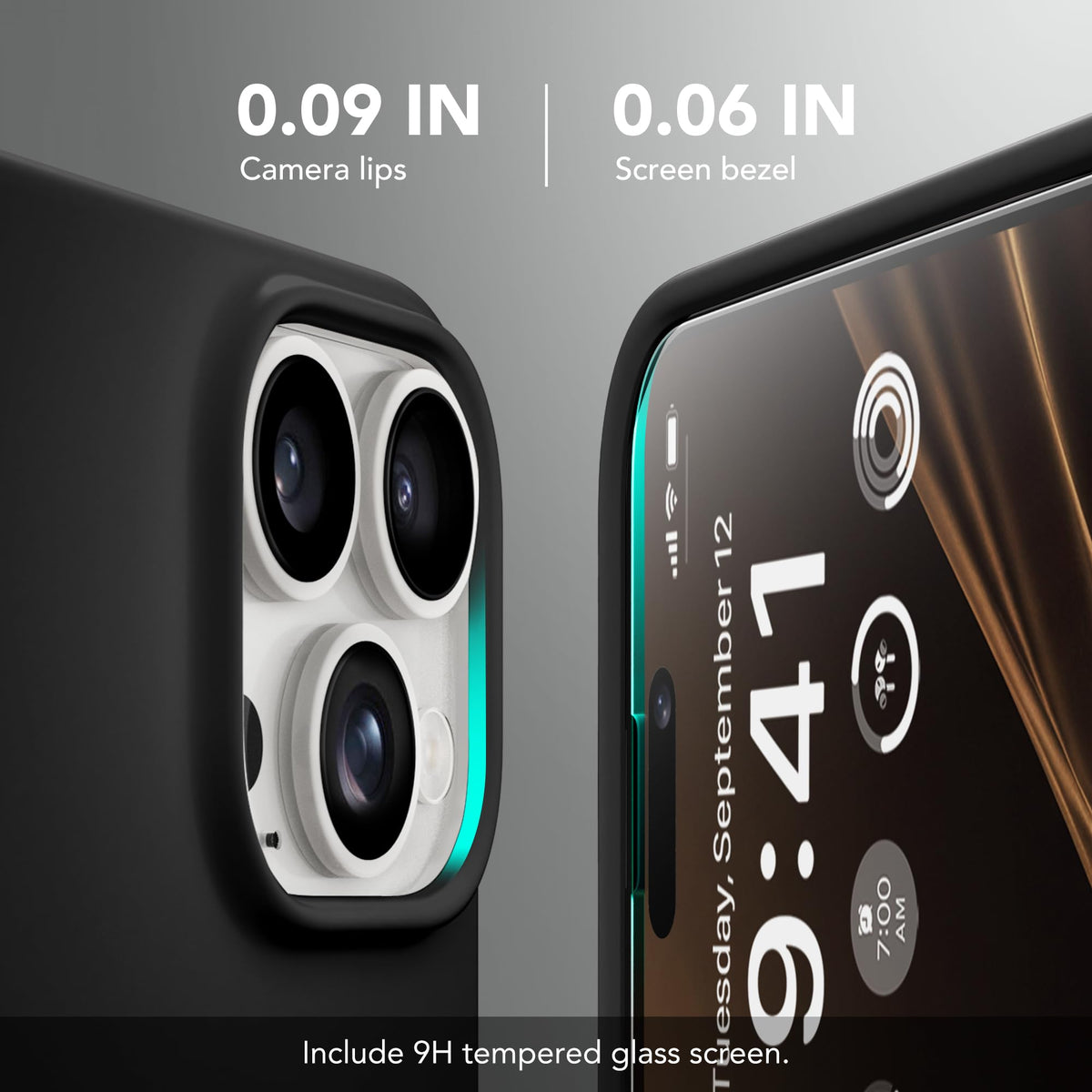 GONEZ Magnetic for iPhone 15 Pro Case, Silicone Cover Black