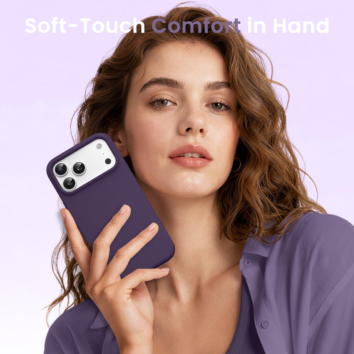 GONEZ Magnetic for iPhone 18 Pro Max Case/iPhone 17 Pro Max Case, Silicone Cover Deep Purple