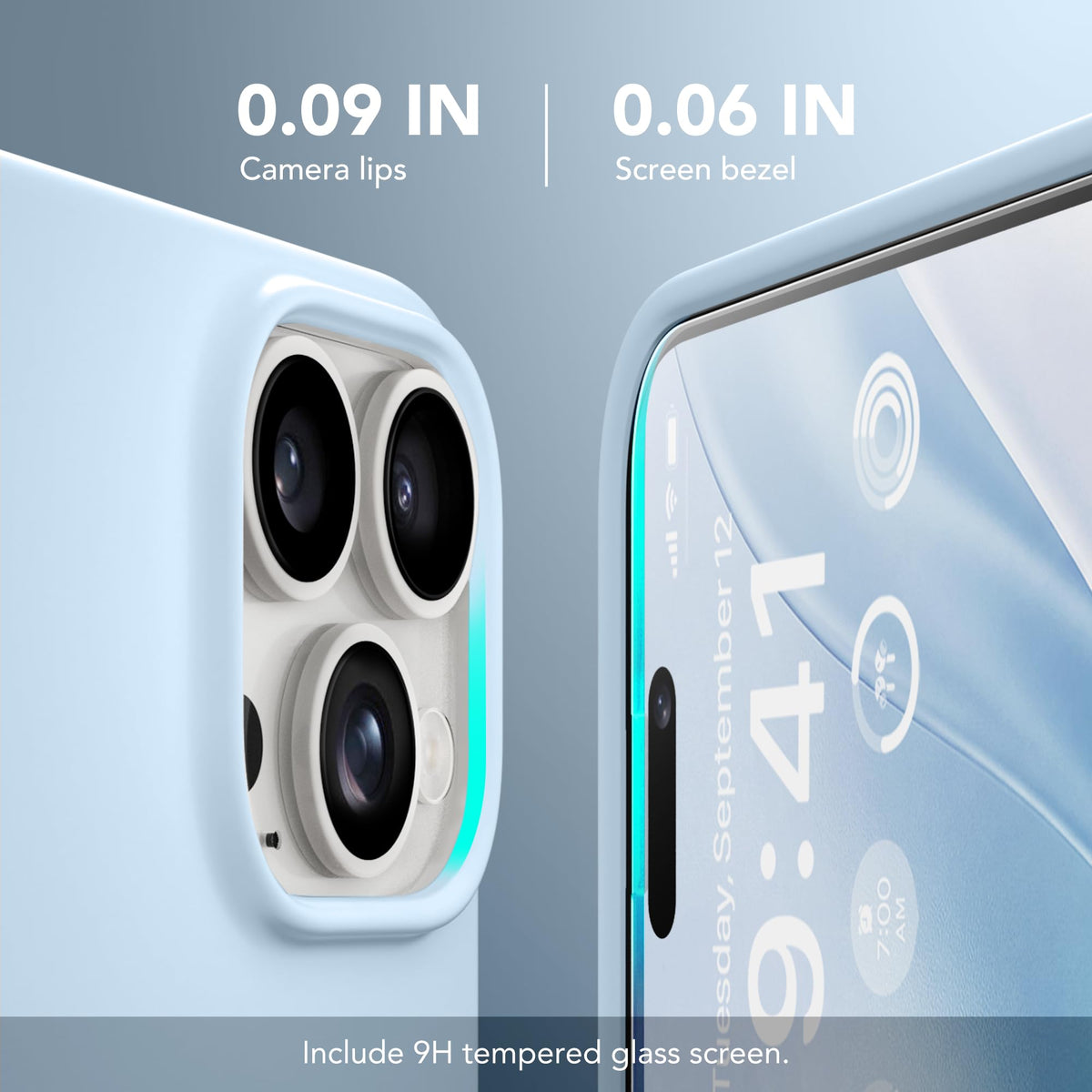 GONEZ Magnetic for iPhone 15 Pro Max Case, Silicone Cover Blue