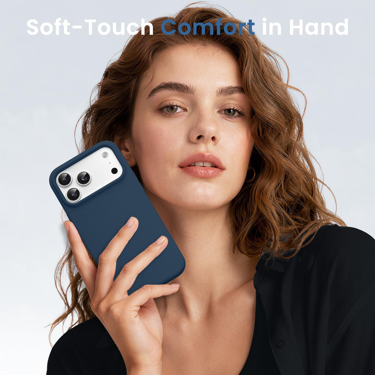 GONEZ Magnetic for iPhone 18 Pro Max Case/iPhone 17 Pro Max Case, Silicone Cover Dark Blue