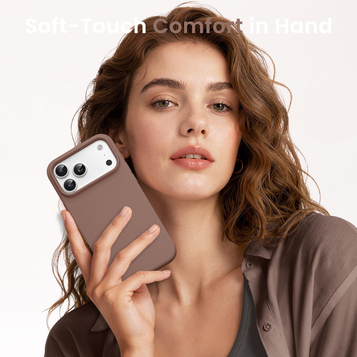 GONEZ Magnetic for iPhone 18 Pro Case/iPhone 17 Pro Case, Silicone Cover Brown