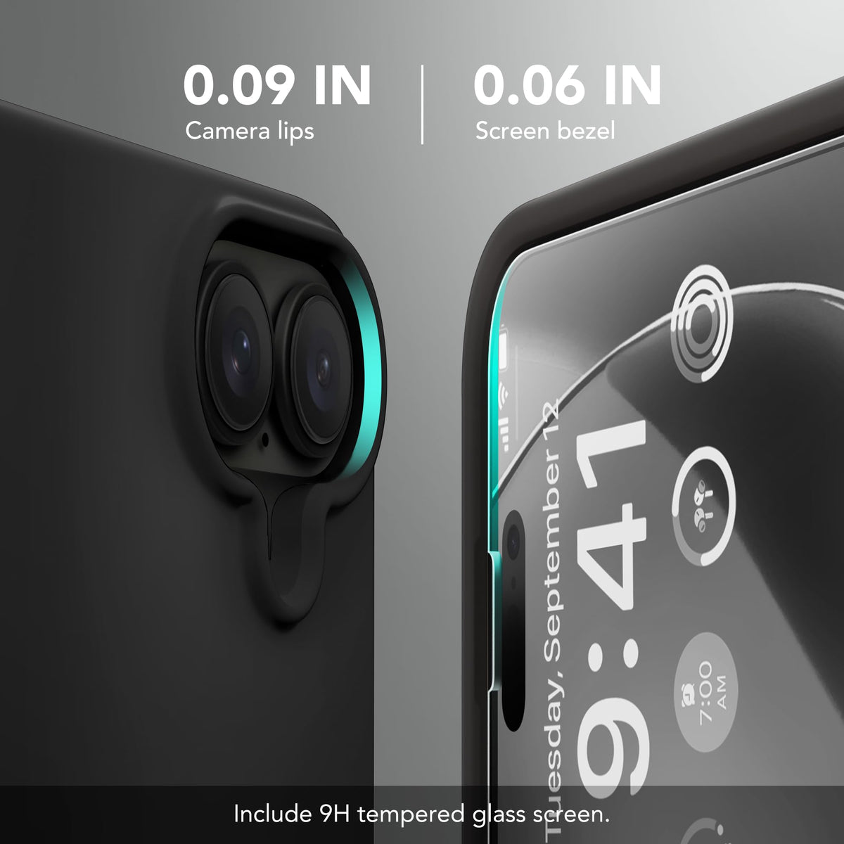 GONEZ Magnetic for iPhone 16 Case, Silicone Cover Black