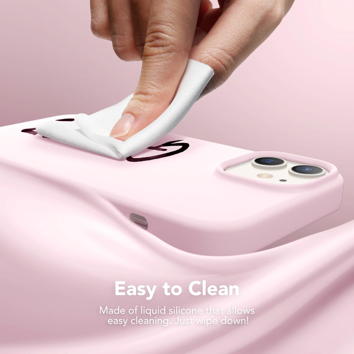 GONEZ Magnetic for iPhone 12/12 Pro Case, Silicone Cover Chalk Pink