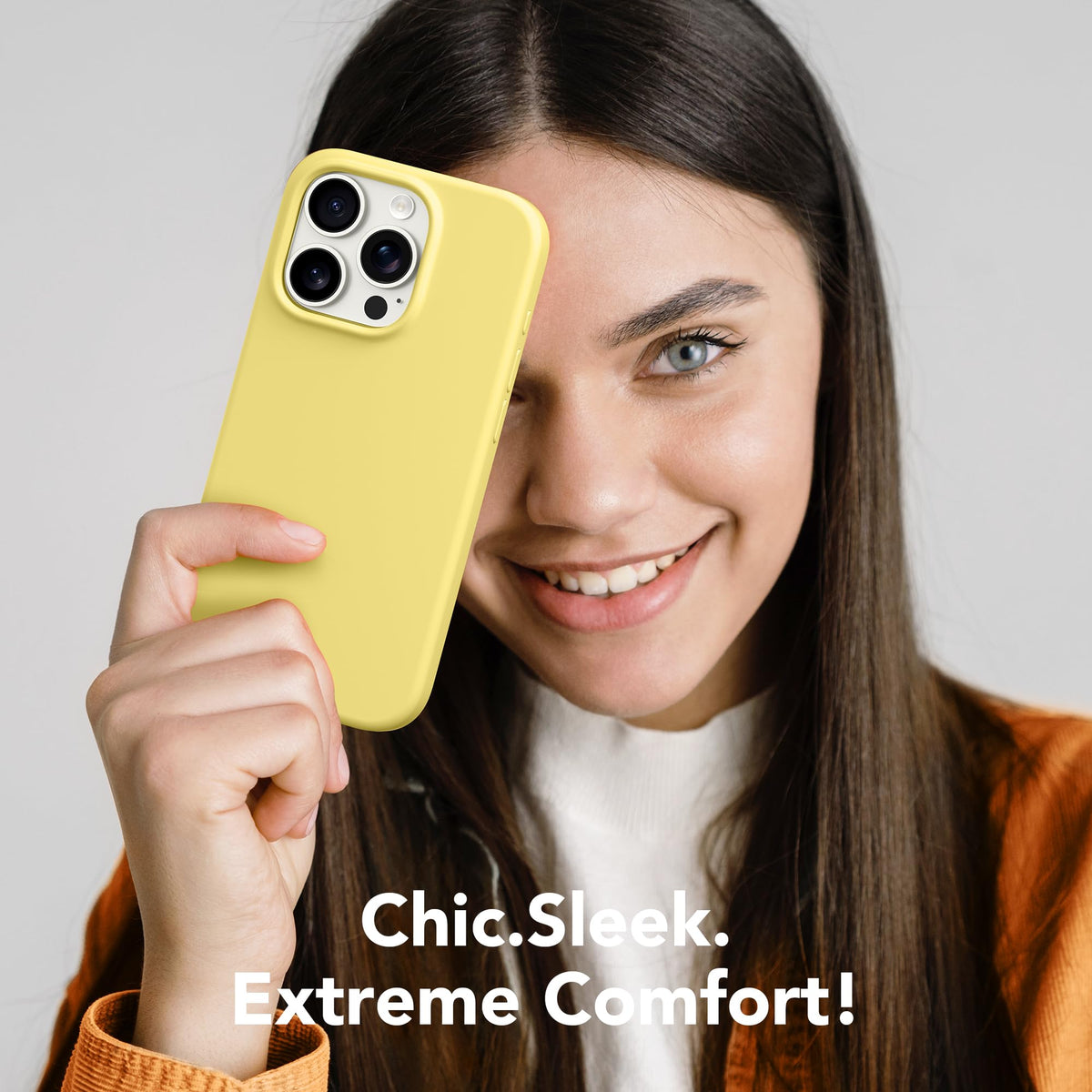 GONEZ Magnetic for iPhone 15 Pro Case, Silicone Cover Buttercream Yellow