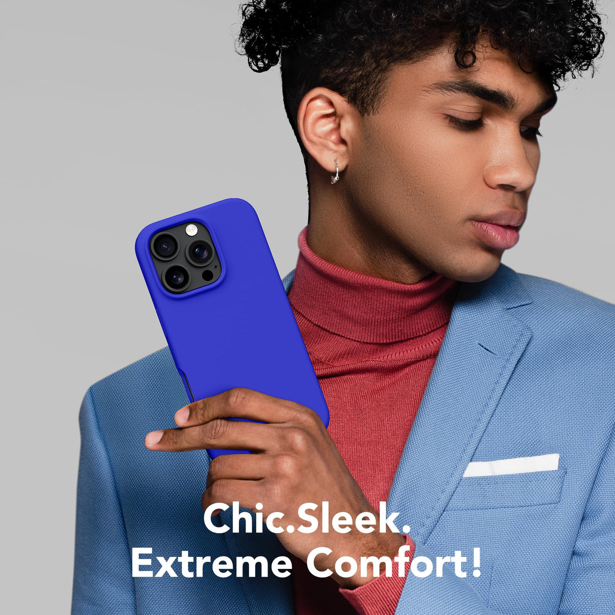 GONEZ Magnetic for iPhone 16 Pro Case, Silicone Cover Cobalt Blue